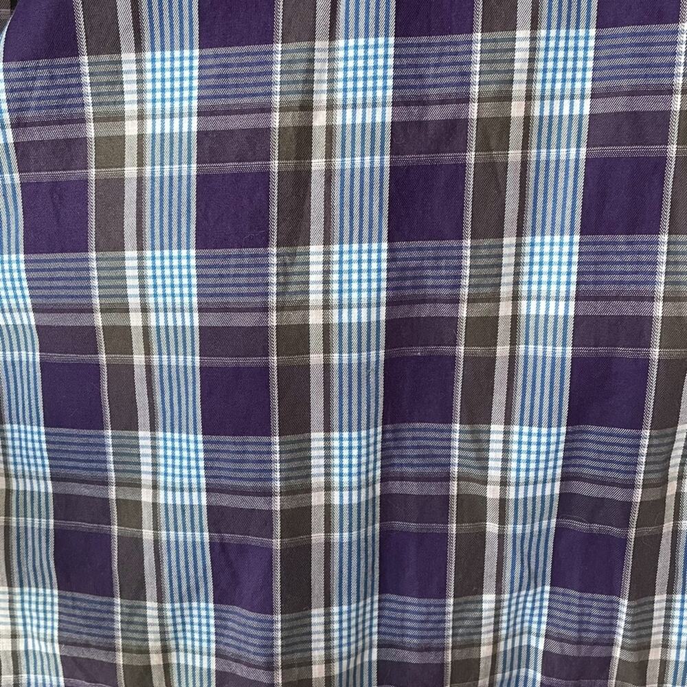 Peter Millar Purple Plaid Button Down Shirt XL - Picture 4 of 6